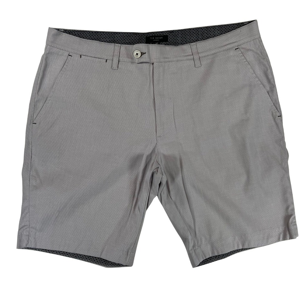Ted Baker London Mens Shorts Gray Stretch Cotton Chino‎ 36R